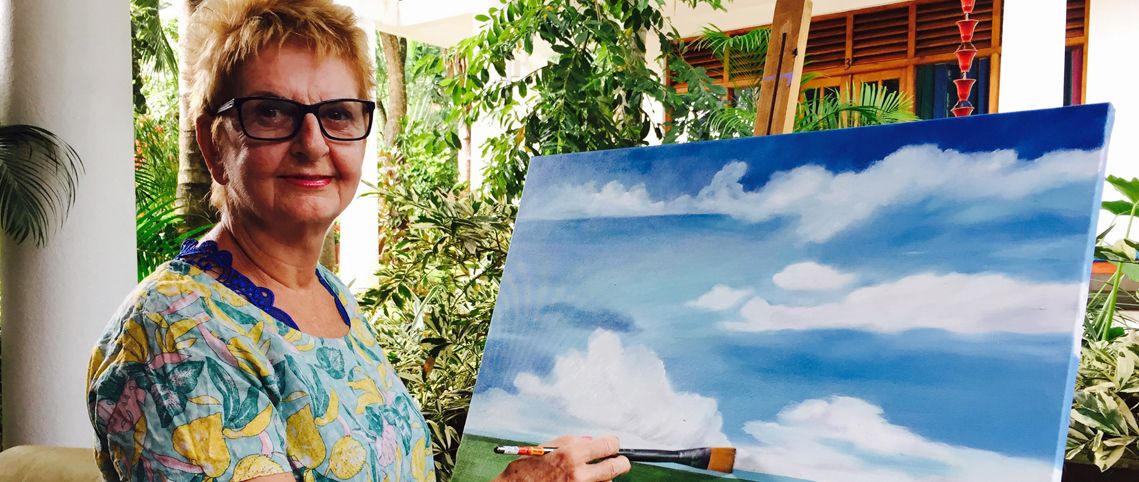raelene shea painting an oil painting